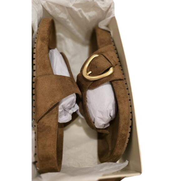 Anne Klein Dori Sandals in Brown Suede New in Box Size 8.5 - Picture 6 of 8